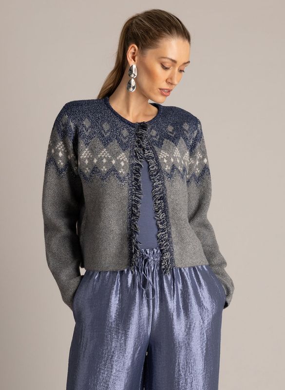Yest Cardigan Jacket Knit / 0006612 Dark Blue/Mid Grey M