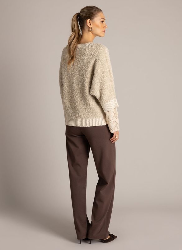 Yest Pullover V-Neck Boucle Knitted / 0006730 Light Sand