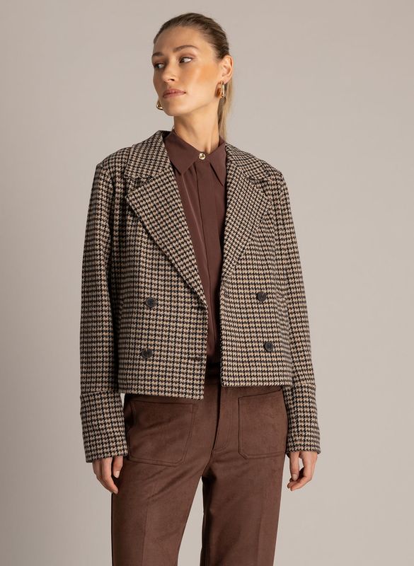 Yest Jacket Ulrika Dogtooth / 0006723 Brown/Multi-Colour