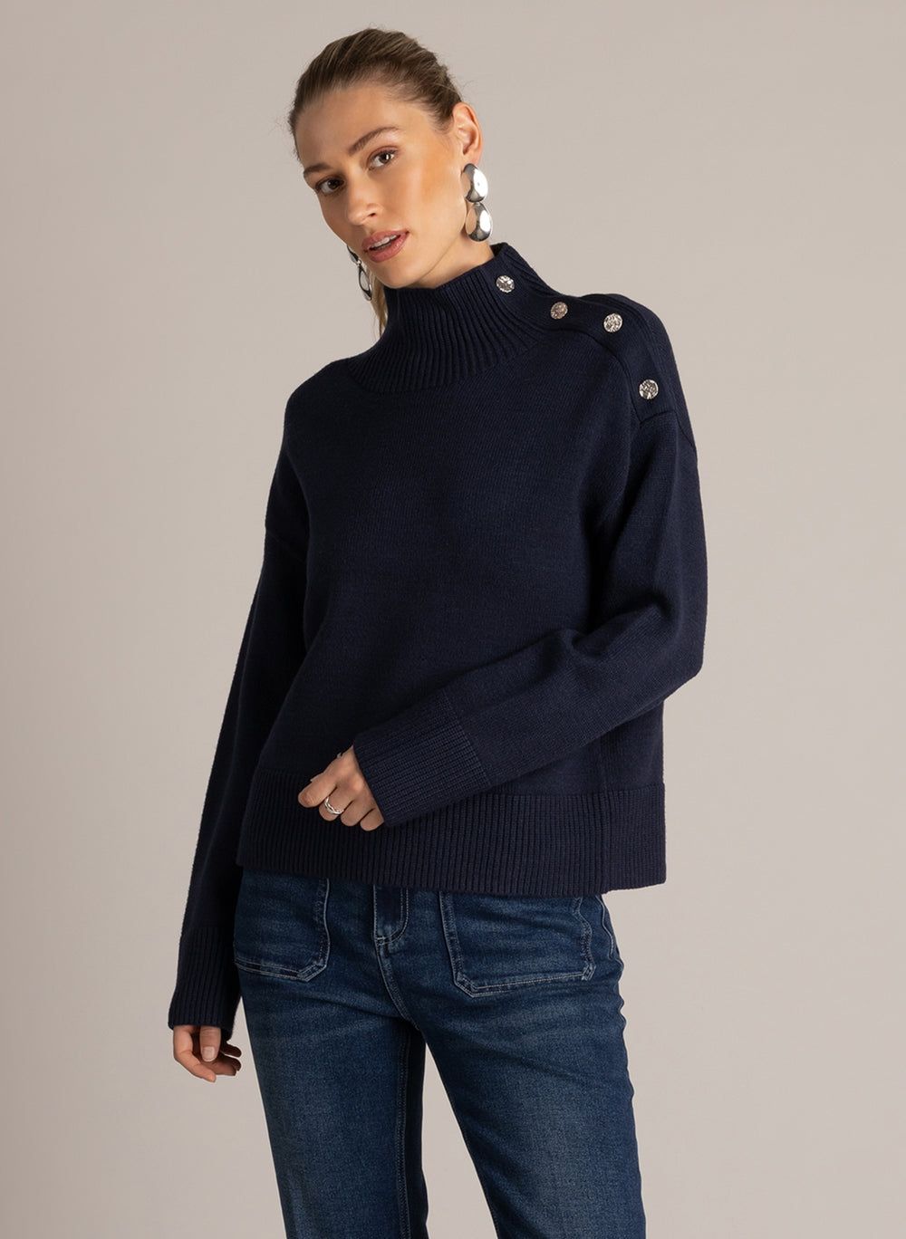 Yest Pullover Button / 0006598 Dark Blue