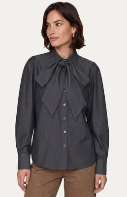 C&amp;S Blouse / 26WAC02 Denim Black
