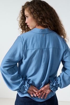 Tramontana Blouse Ruffled Cuffs / C33-22-301 Moody Blue