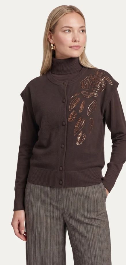 C&amp;S The Label Gilet/ 26WMC03 Dark Chocolate