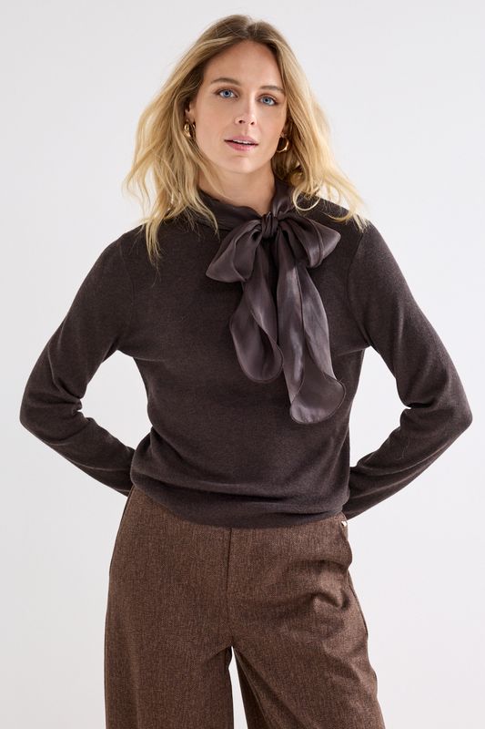 Tramontana Jumper Scarfdetail / C01-22-601 Cafe Noir Melange