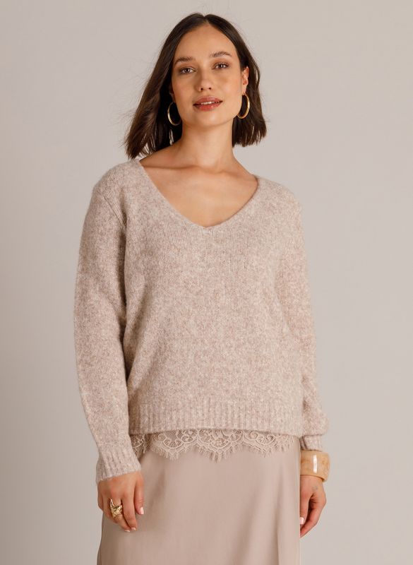 Yest Pullover/ 0006665 Light Taupe/Melange