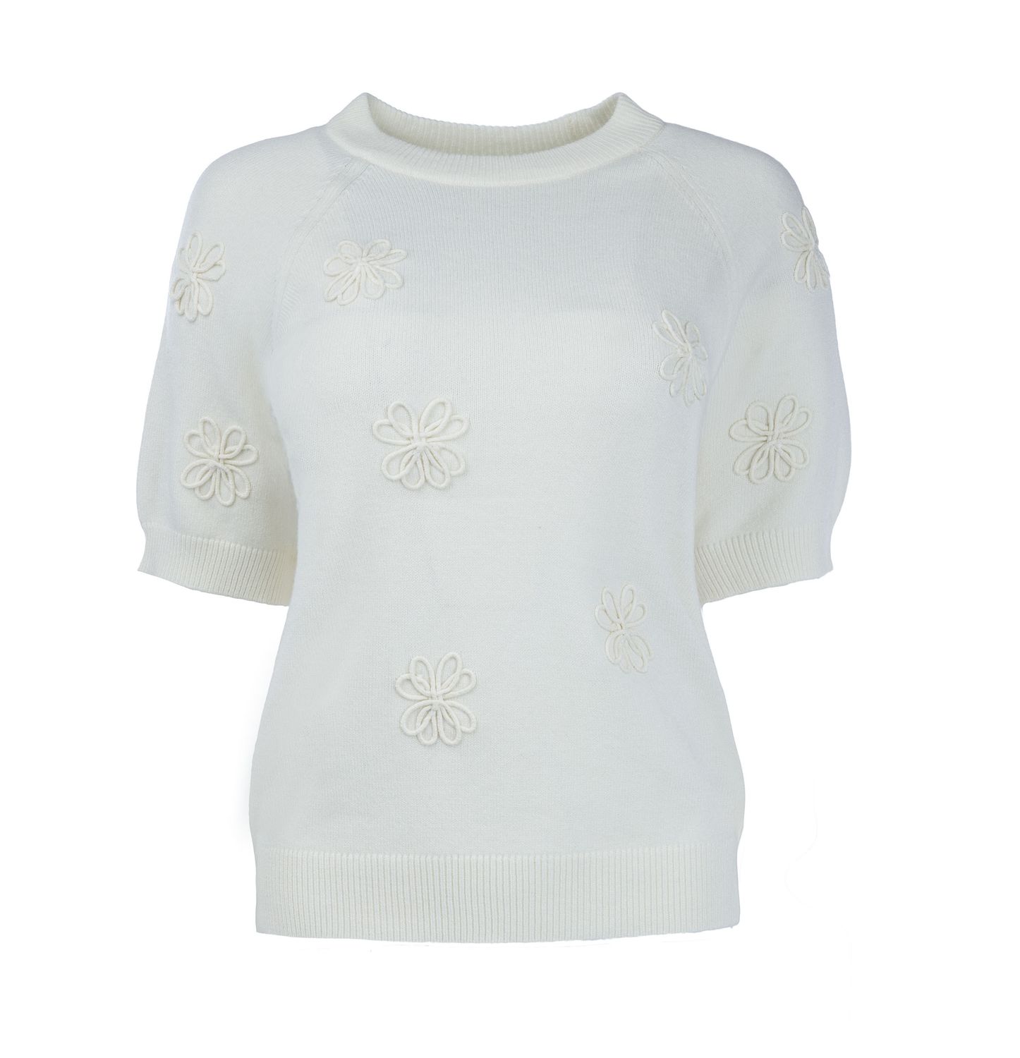 NED Top Knitted Flower / 26W1-U441-01 Ecru