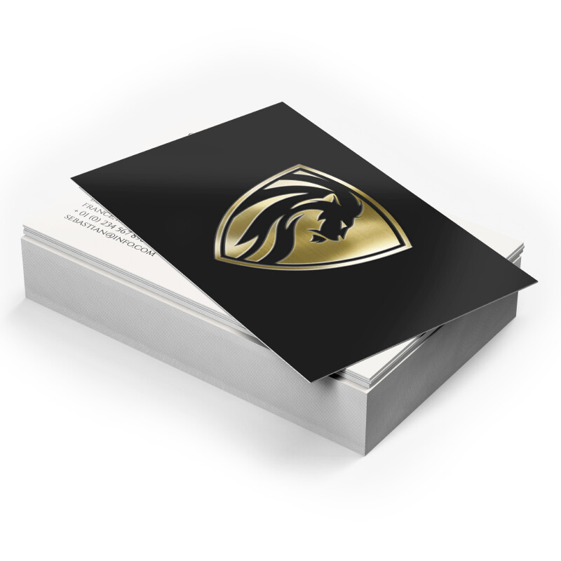 18pt Raised Gold Foil/Silver + Matte Silk Lamination Business Cards