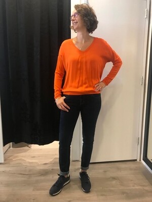 Milano shirt glans oranje