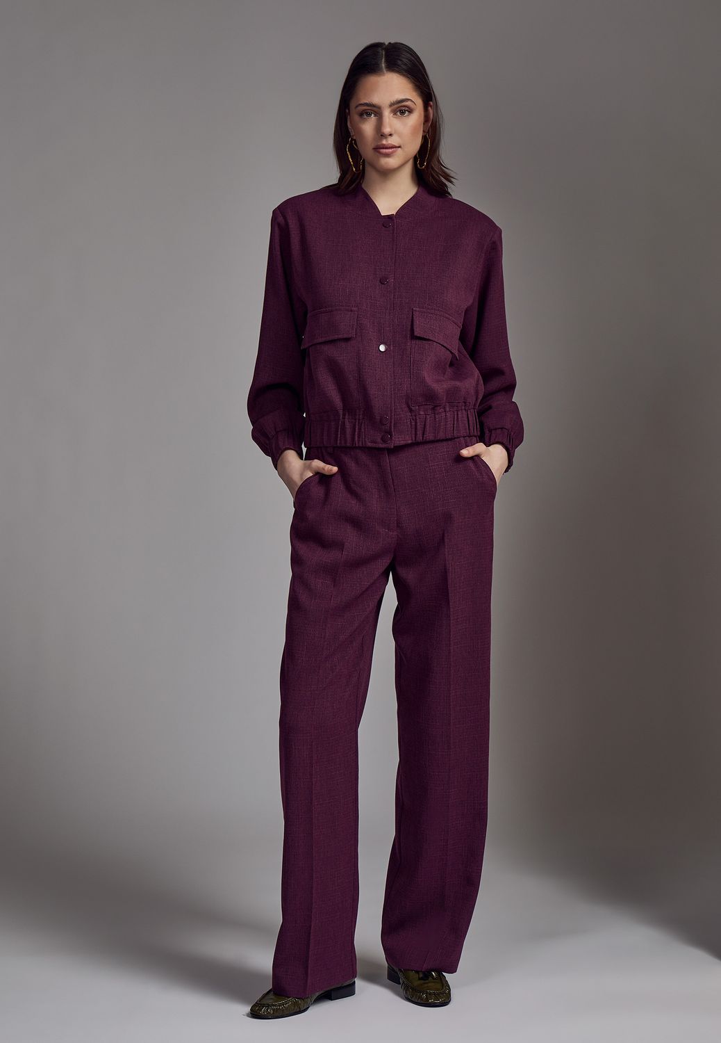 Peppercorn PCDivana pant Fudge Purple melange PC8173