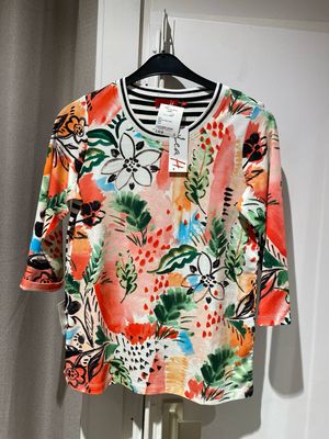 Hegler Nelke Shirt Bloem Streep Oranje 028878