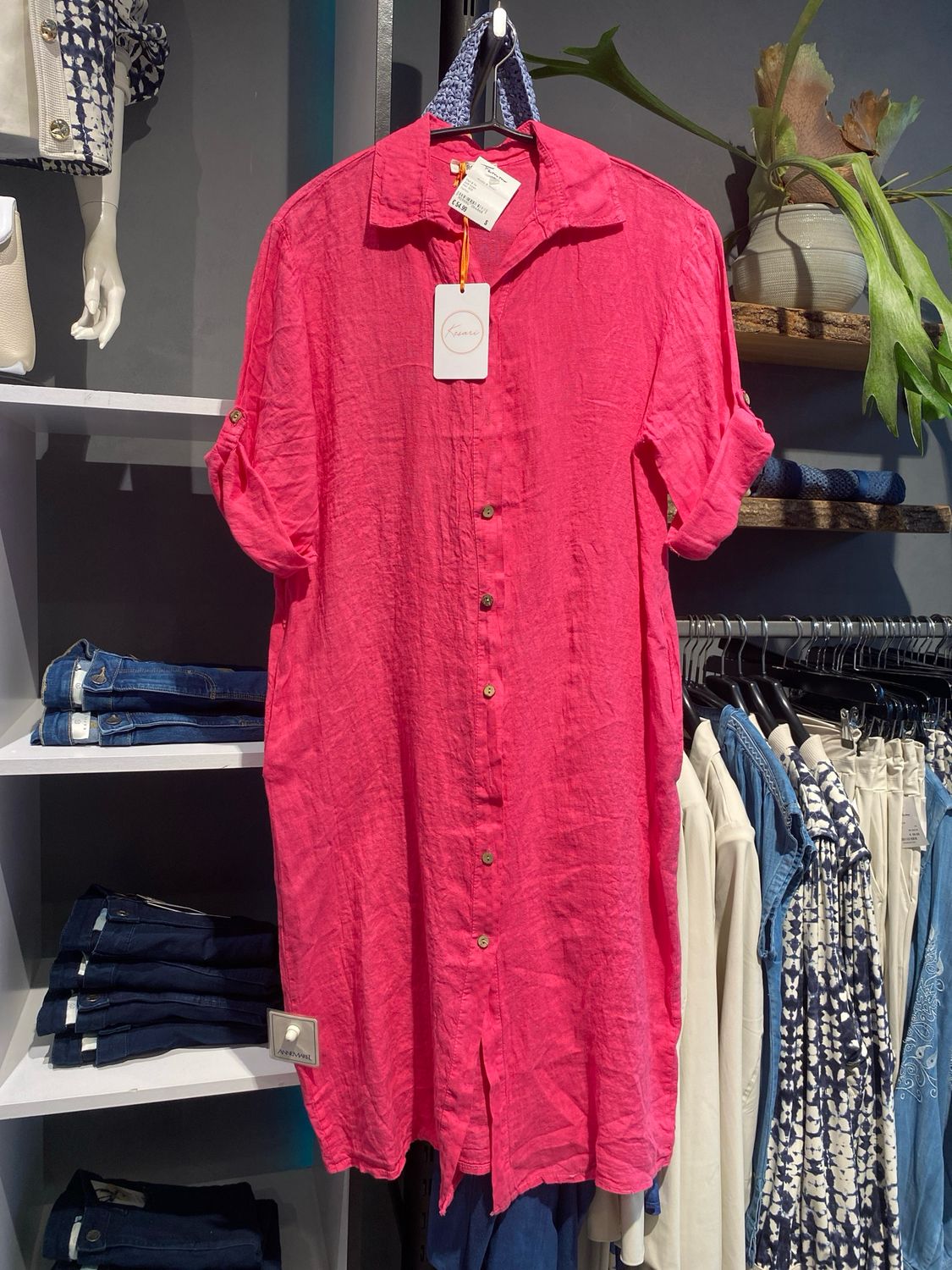 Fiori Jurk linnen Fuchsia Fiori 3026