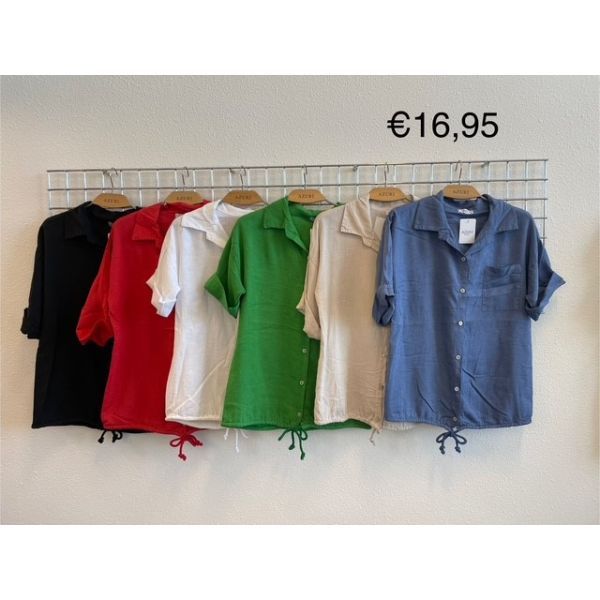 Azuri Blouse lin/visc Rood Azuri Elise