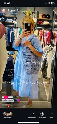 Forza Stroken Jurk Katoen Blue 2632