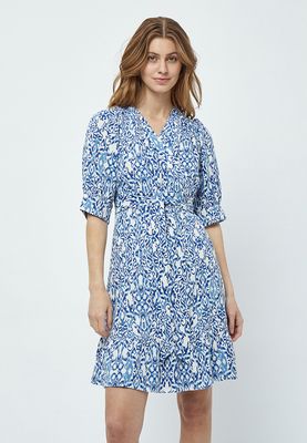 Peppercorn Nicoline Short Wrap Dress 2993P Marina Blue Print PC7186