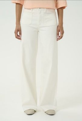 Kaffe Twill jeans zakjes Chalk KAkarla 9834