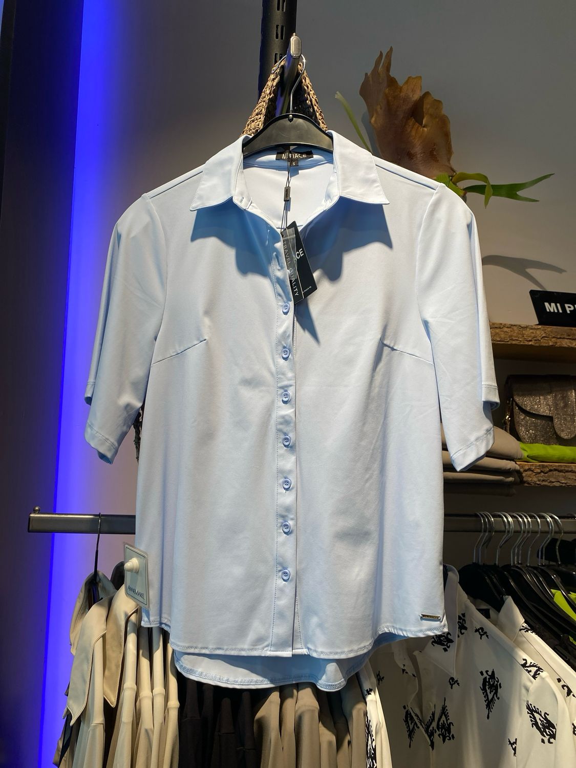 Mi Piace Blouse Wijde Mouw Light Blue MP202502