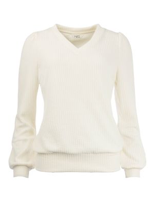 NED Veraya LS-RMJ Stretch Rib Ecru 25W2-U276-01