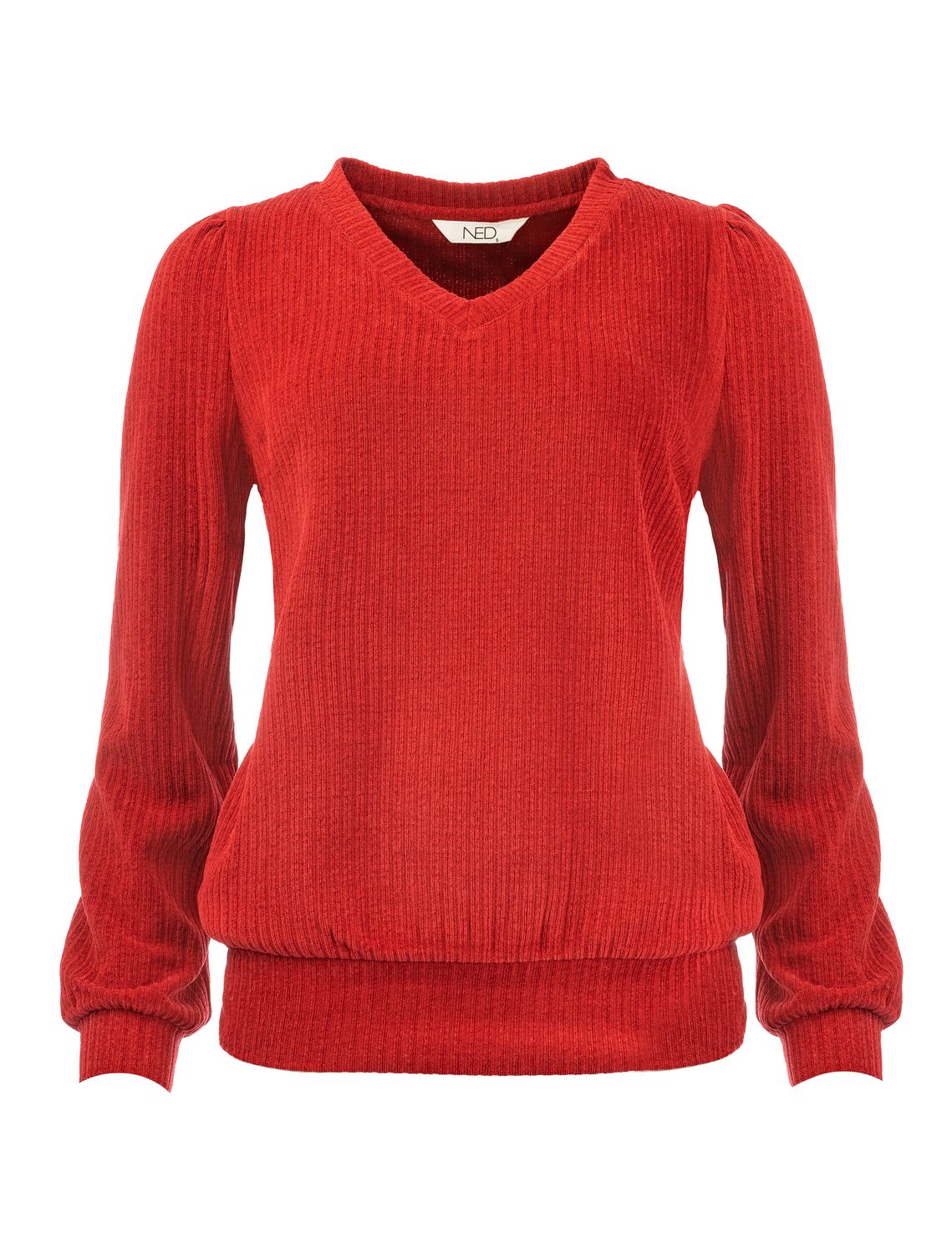 NED Veraya LS-RMJ Stretch Rib Rhubarb Red 25W2-U276-01