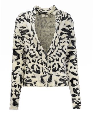 NED Woburn Short LS-RMJ Furry Animal Kni Ecru-Black 25W1-U387-01