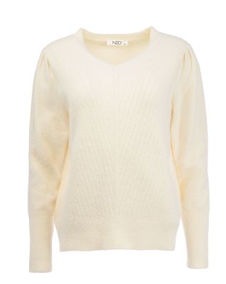 NED Belins LS-RMJ Furry Knit Ecru 25W1-U172-02