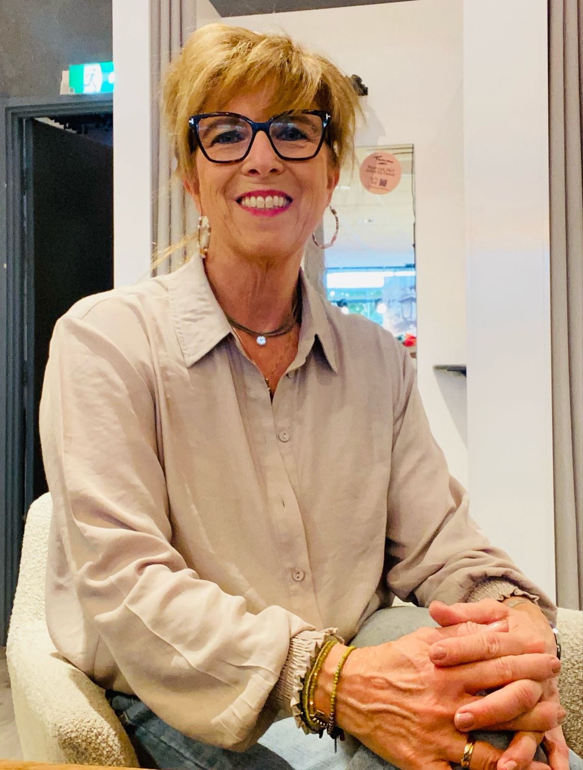 Cream CRNola Long Sleeve Shirt Cobblestone 10611978