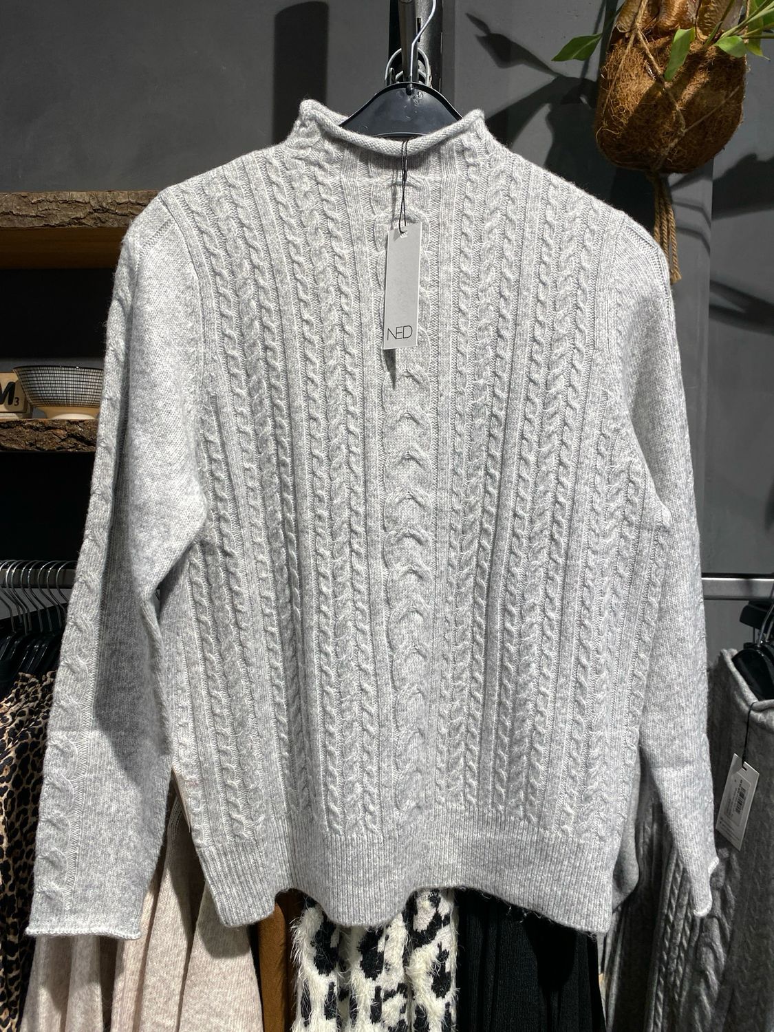 NED Morina LS-RMJ Brei Melange Light Grey Melange 25W1-U216-09