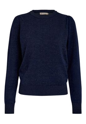 Peppercorn PCRemi Round Neck Long Sleeve Puff K Black Iris PC7515