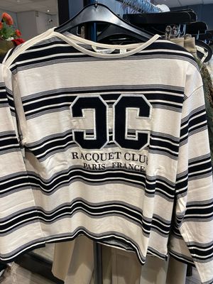 Cream CRCarmell polo sweatshirt Birch and black stripe 10614302