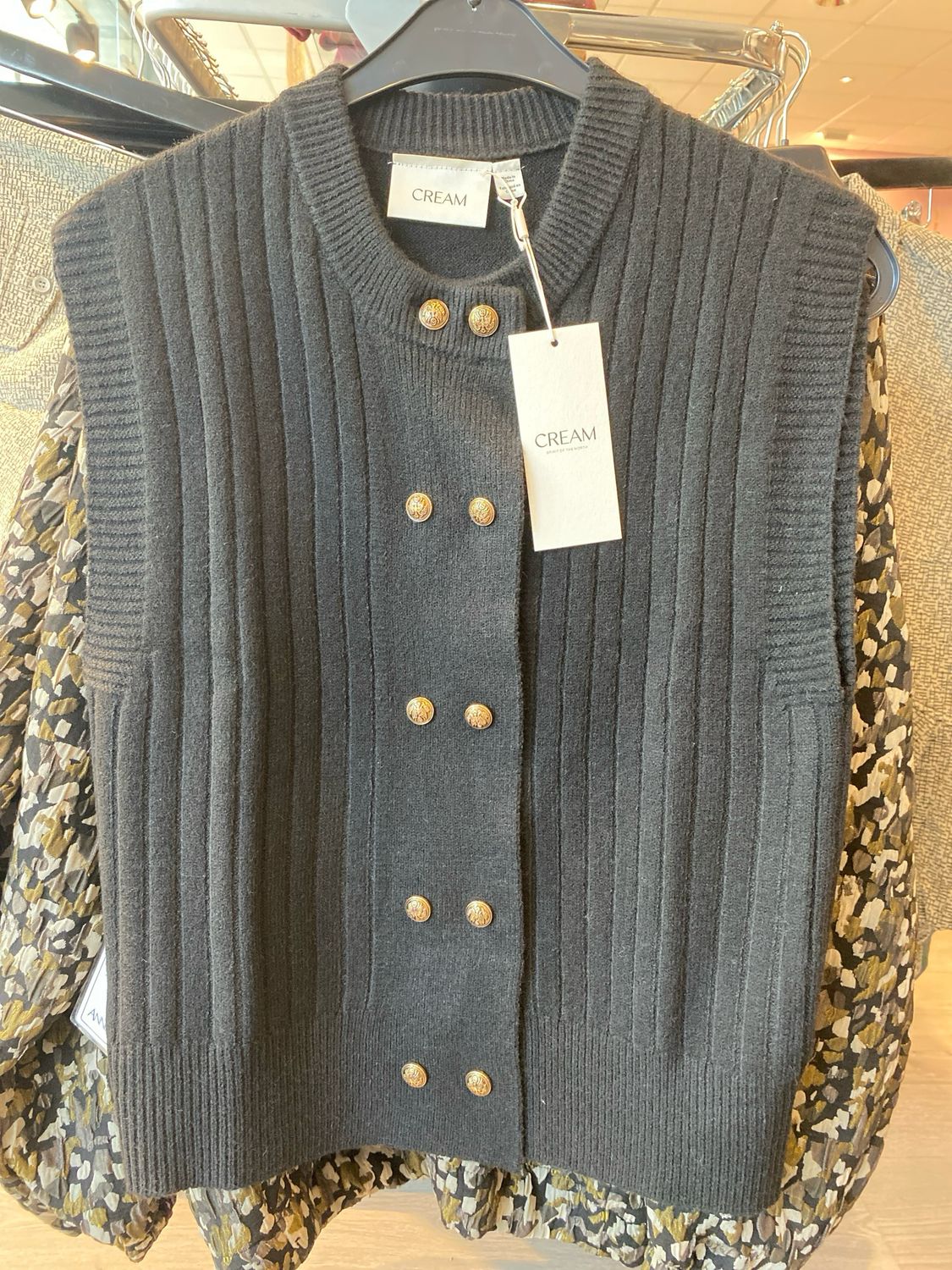 Cream CREroka Knit Slipover Pitch Black 10614284