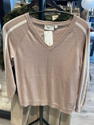 Cream CRAnva stripe pullover Cobblestone 10614294