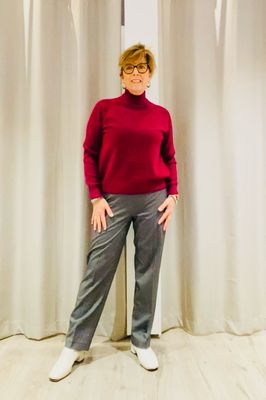 Kaffe KAellie Pants Grey Melange / Chalk Stripe 10510547 Kaffe KAellie Pants Grey Melange / Chalk Stripe 10510547