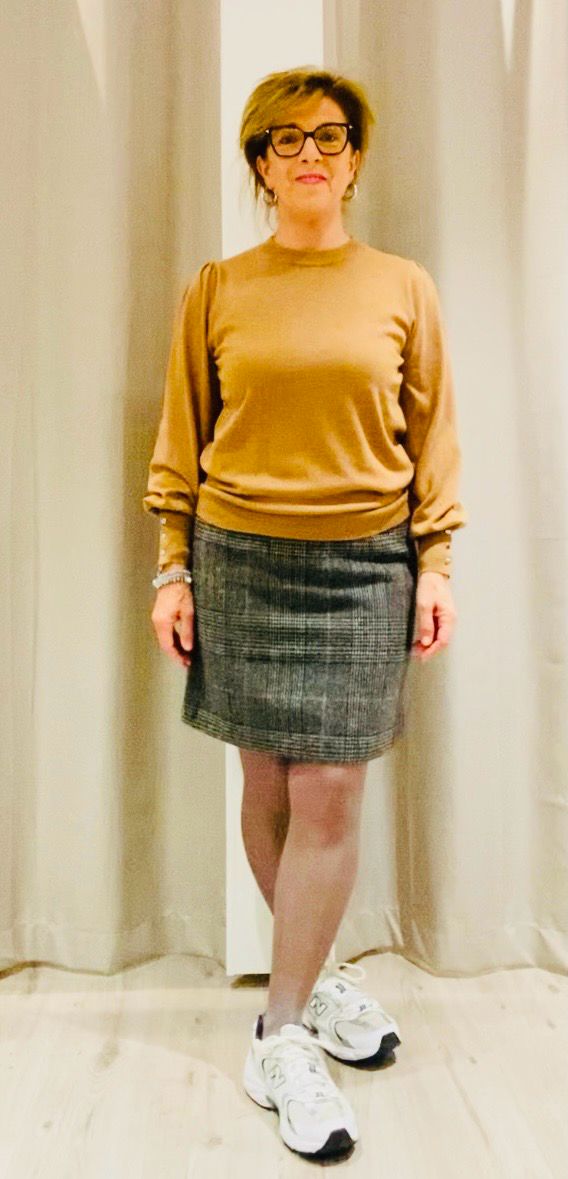 Kaffe KAvivian Pencil Skirt Grey prince of wales check 10510715