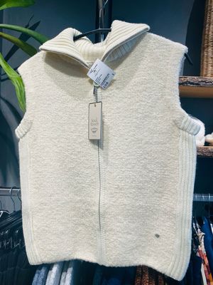 Soultouch Gilet vest rits kraag ecru Soul Senna