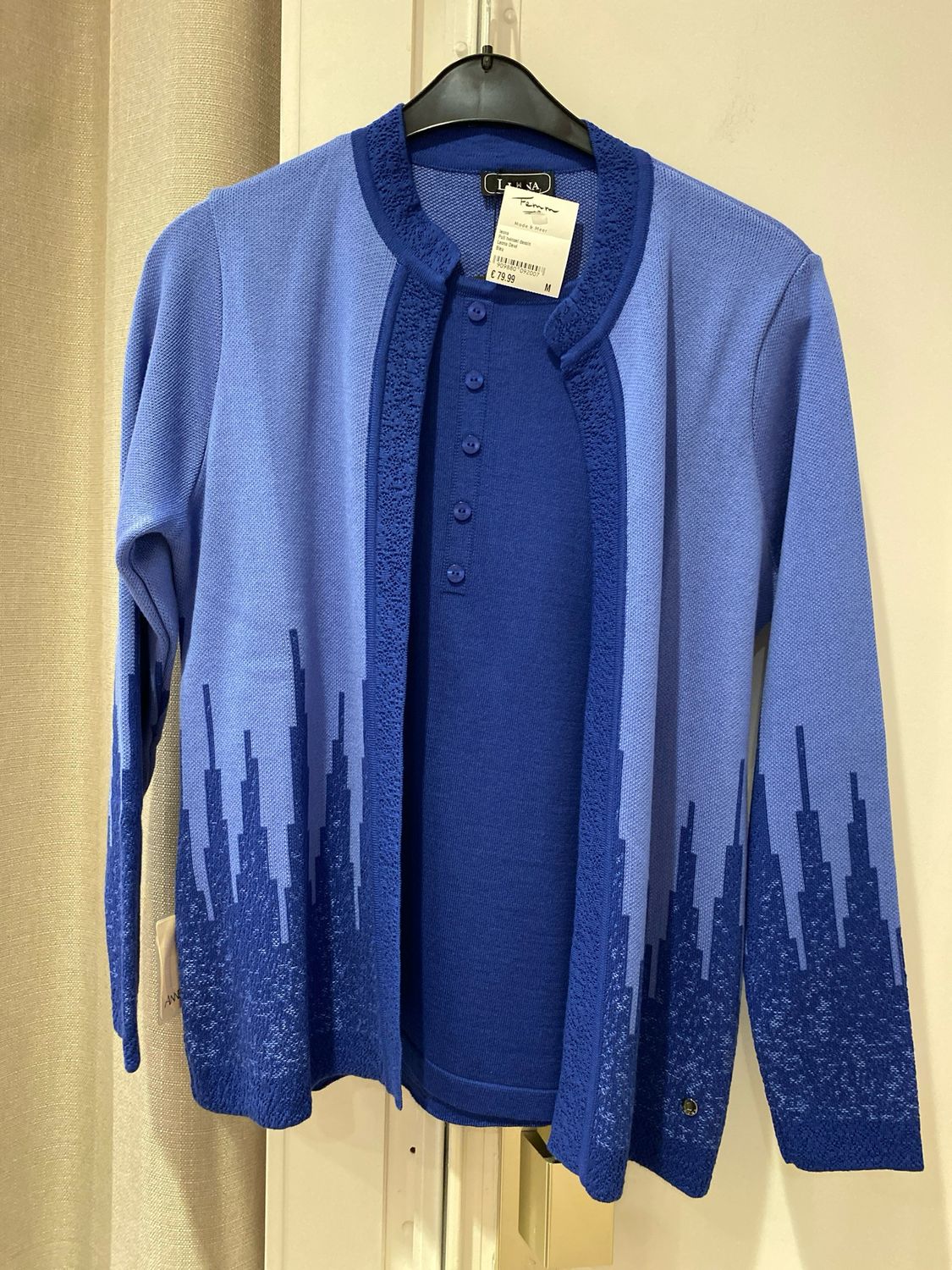 Leona Pull twinset dessin Bleu Leona Dewi