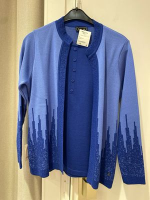 Leona Pull twinset dessin Bleu Leona Dewi