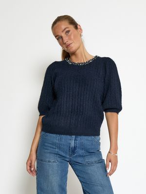 Peppercorn PCKira Knit Blouse 5270 Black Iris PC8466