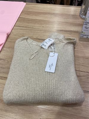 Femm Amerson V-Neck Glittertje Sand Melee 2L779