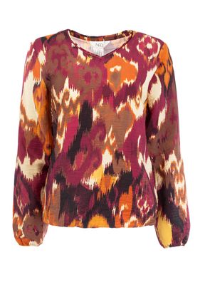 NED Nox-PW LS Beet Red Funky Ikat Woven Beet Red 25W1-FB008-04