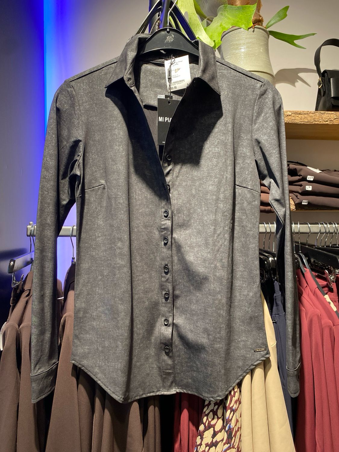 Mi Piace Blouse Stone foil lm Dark Grey Mi Piace MP60840SFPT