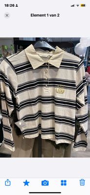 Cream CRCarmell polo sweatshirt Birch and black stripe 10614302