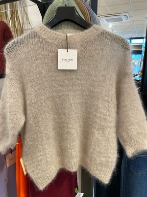 Beauregard trui 3/4 Mohair Beige Beauregard KidMohair