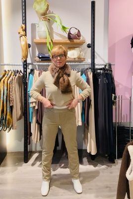 Leona Doris jaquard ruitje Mokka Leona  233.13.08