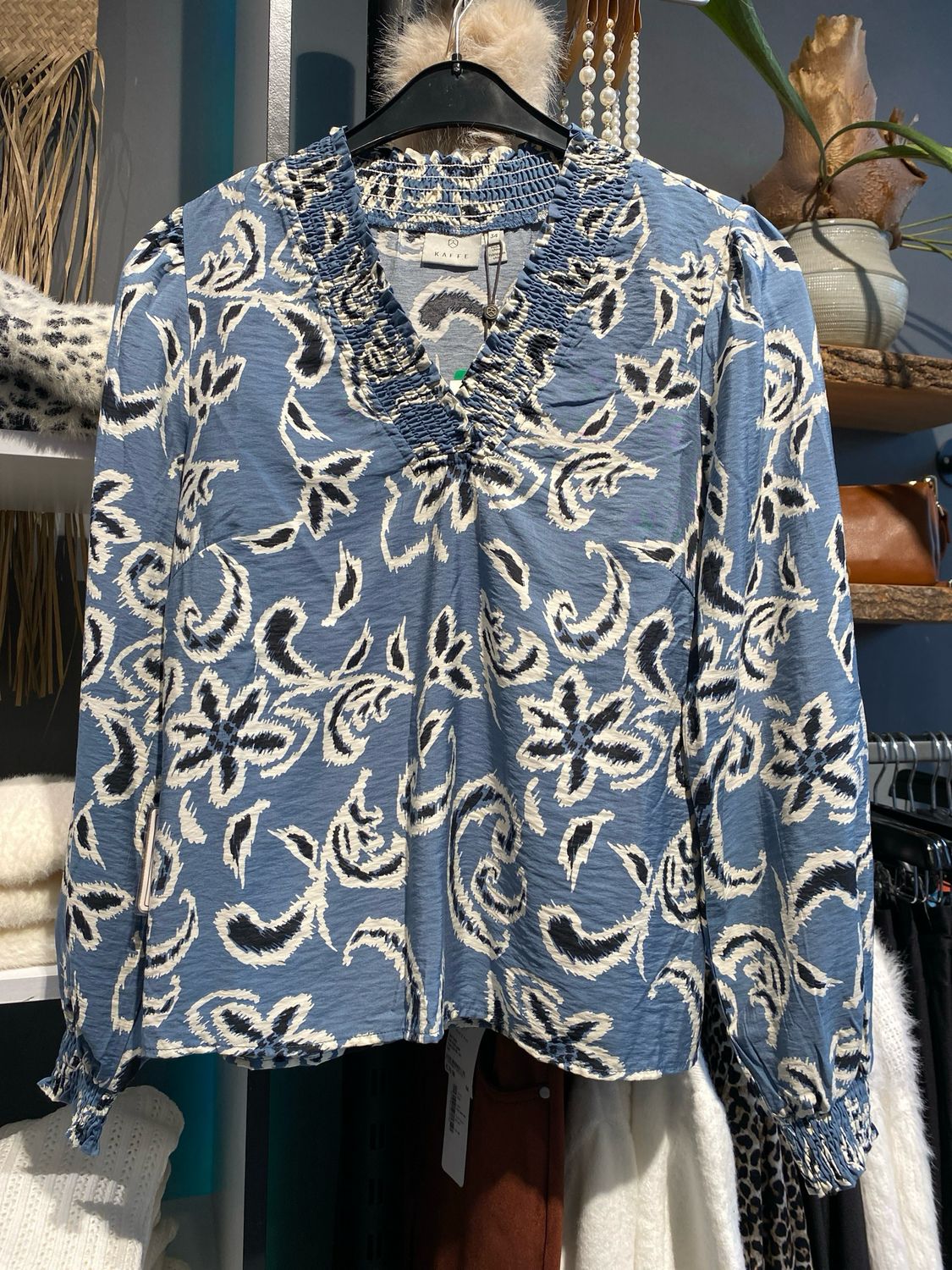 Kaffe KAdahlia Blouse Bering Sea/White Paisley 10510568