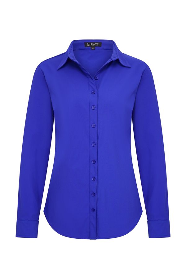 Mi Piace Basic uni blouse lm Cobalt MP 60840