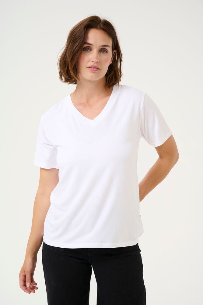 Kaffe KAfrida V-Neck T-Shirt Optical White 10508581