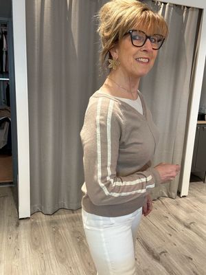 Cream CRAnva stripe pullover Cobblestone 10614294 Cream CRAnva stripe pullover Cobblestone 10614294