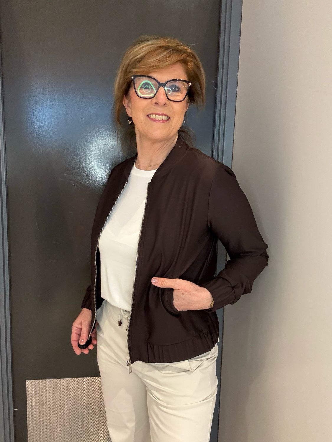 Fiori Bomber rits Espresso Fiori K20200106