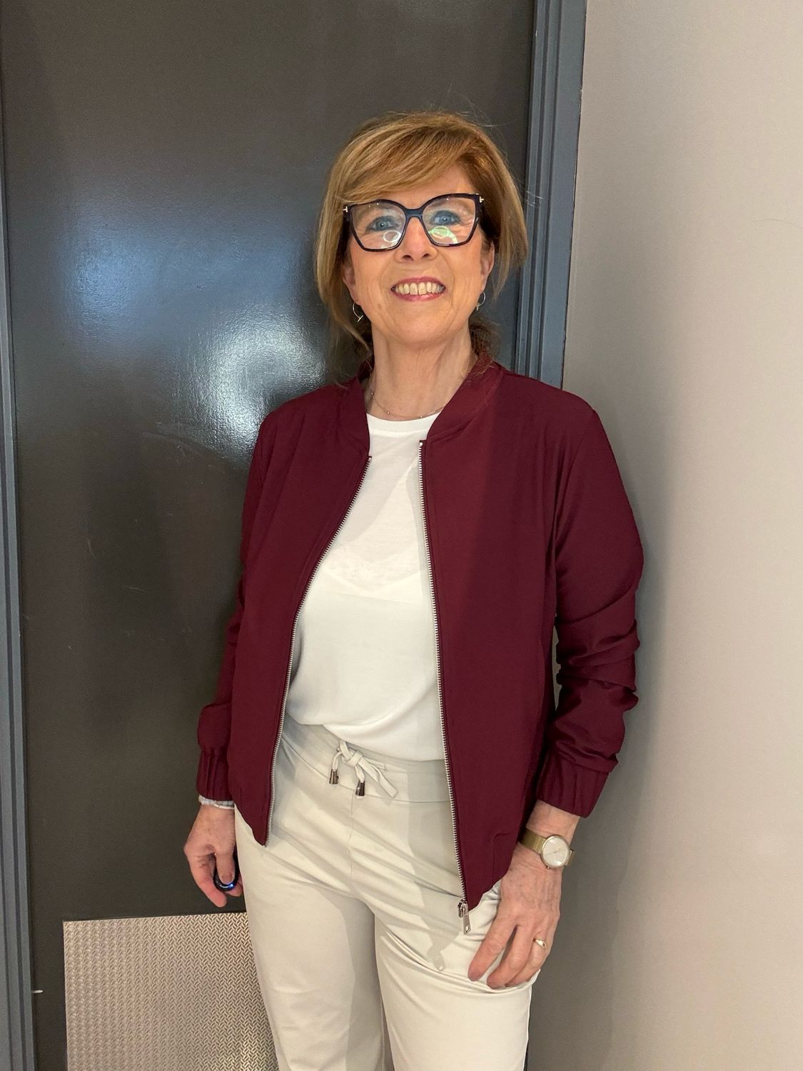 Fiori Bomber rits Burgundy Fiori K20200106