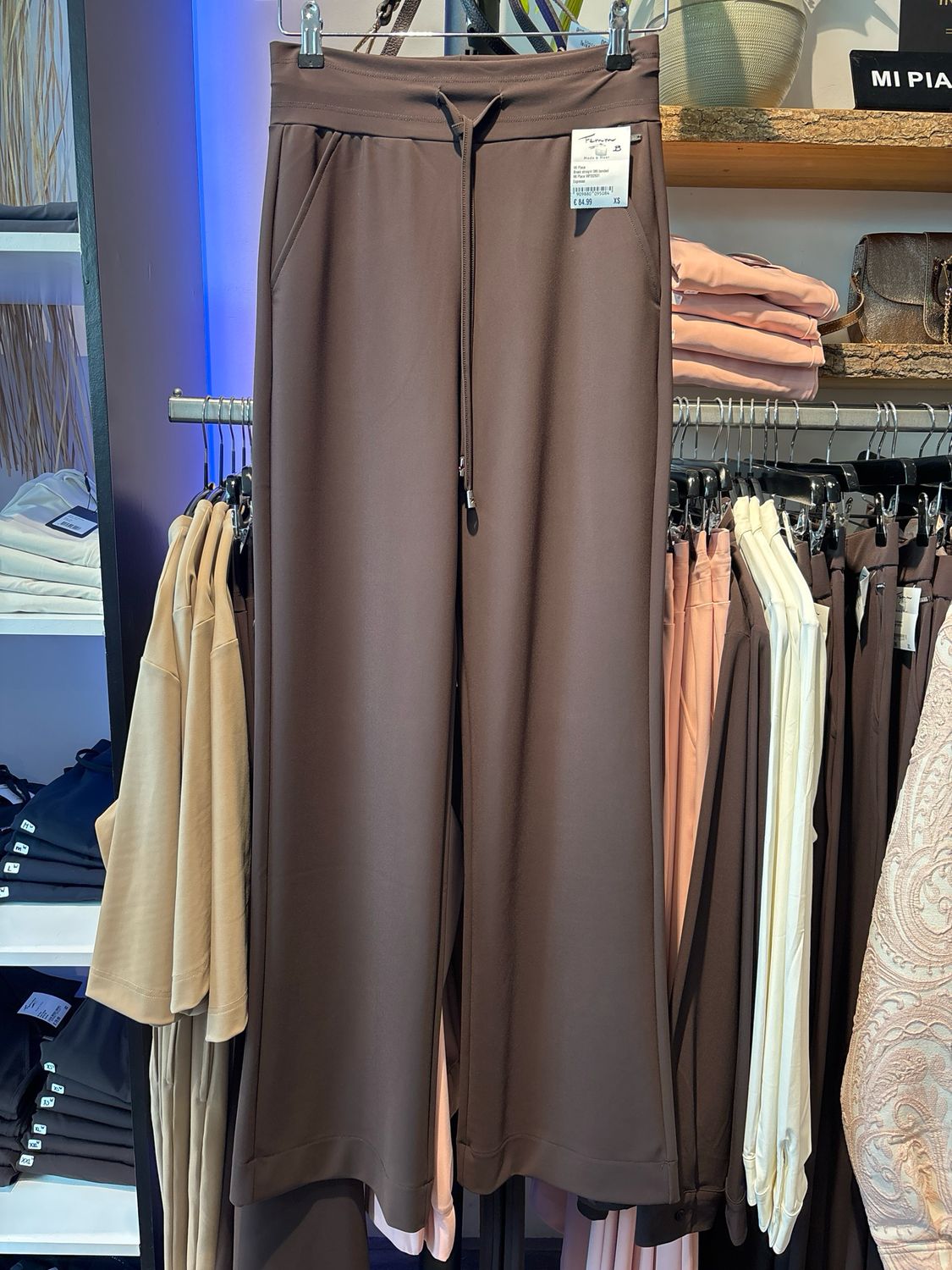 Mi Piace Broek straight 089 bonded Espresso Mi Piace MP202631