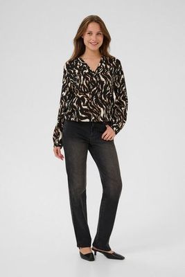Kaffe KAditte Blouse Black/Brown Graphic Animal 10507919 Kaffe KAditte Blouse Black/Brown Graphic Animal 10507919
